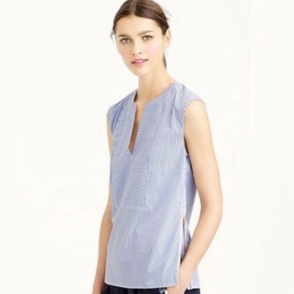 J crew Sleeveless side-zip top in stripe